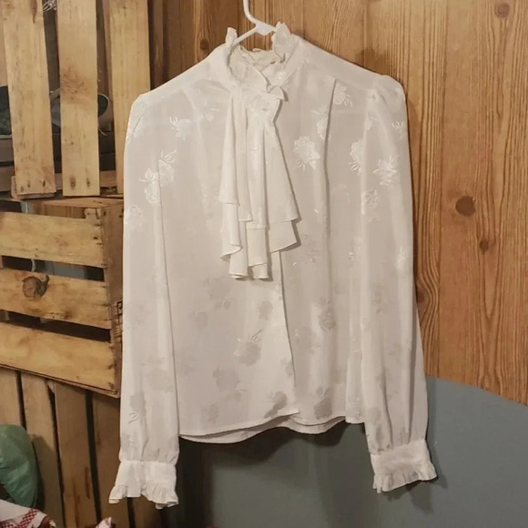 VIEWPOINT ivory blouse Size 11/12 Vintage - Picture 1 of 8